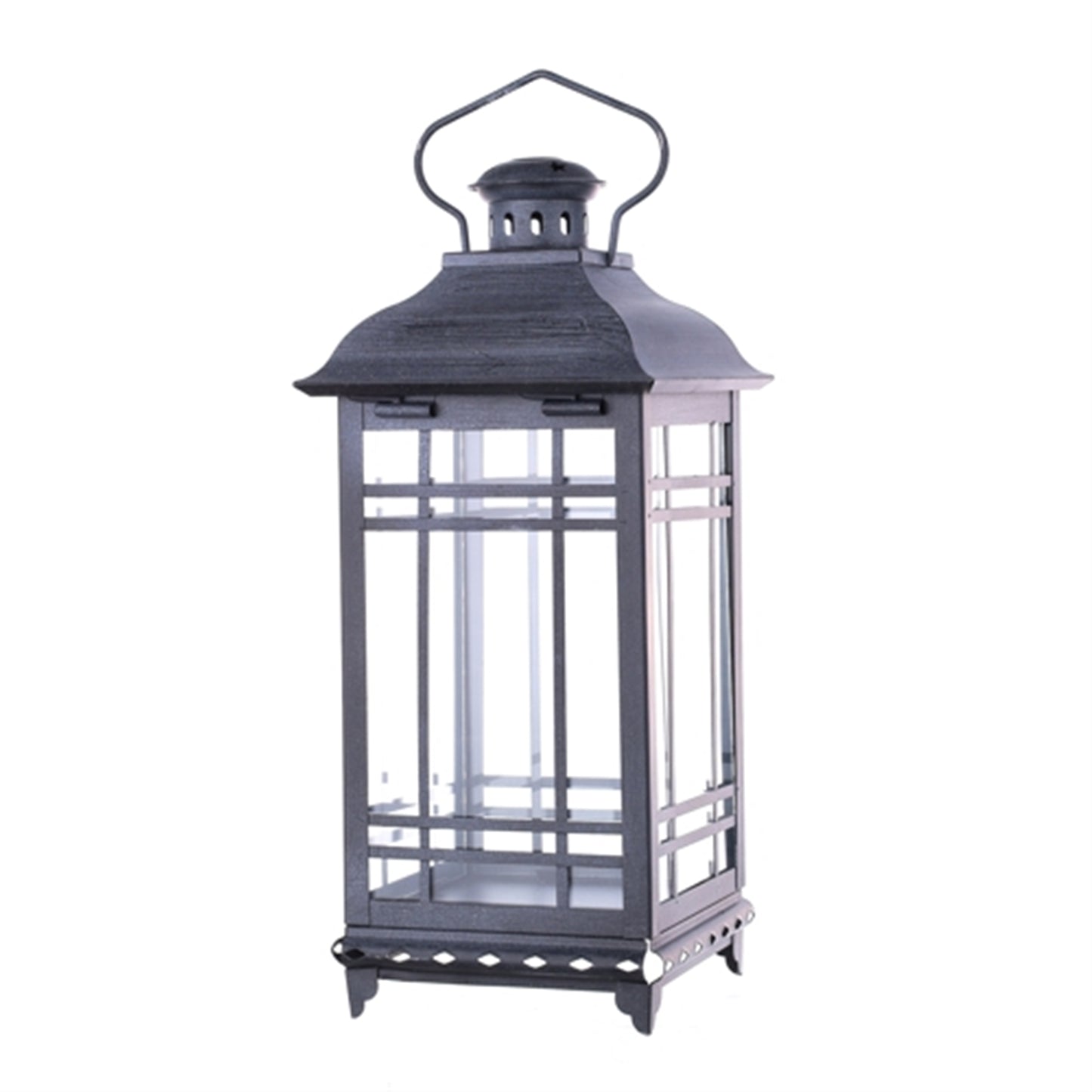 Traditional Grey Metal Lantern (Set of 3)