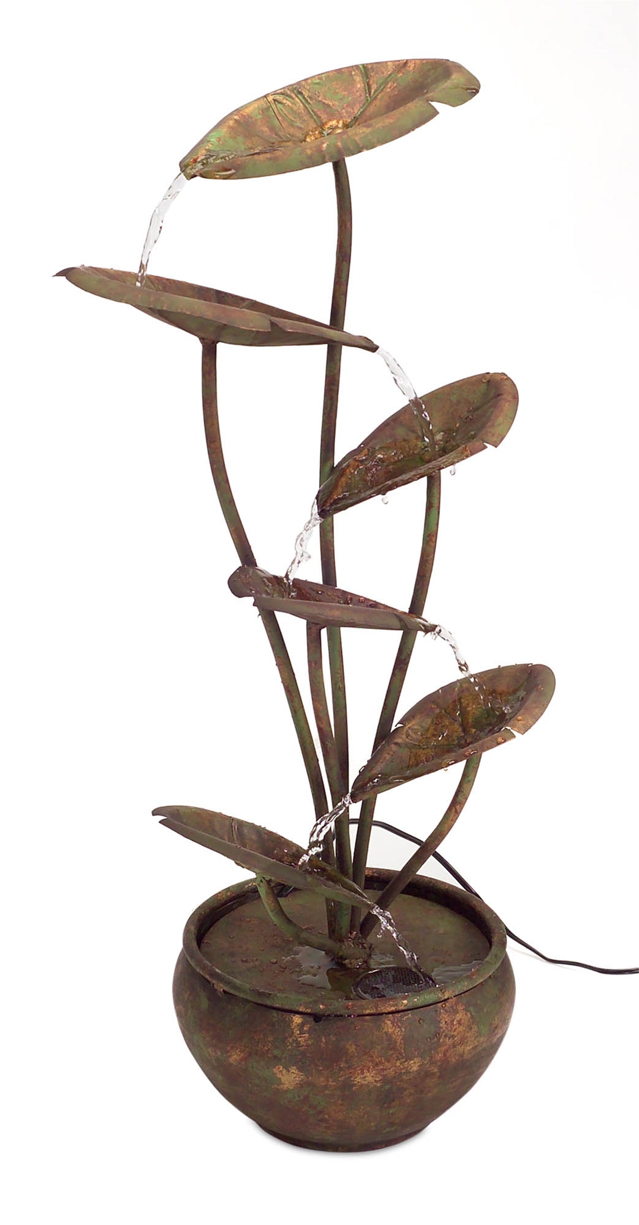 Bronze Metal Lotus Leaf Fountain 30.5"H
