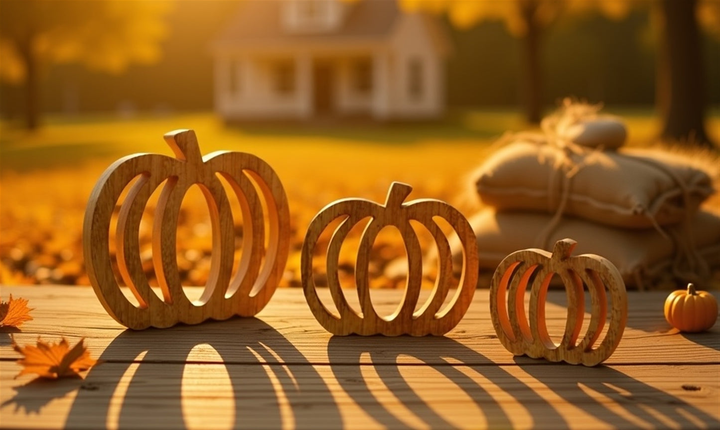 Wood Pumpkin Cut-Out (Set of 6)