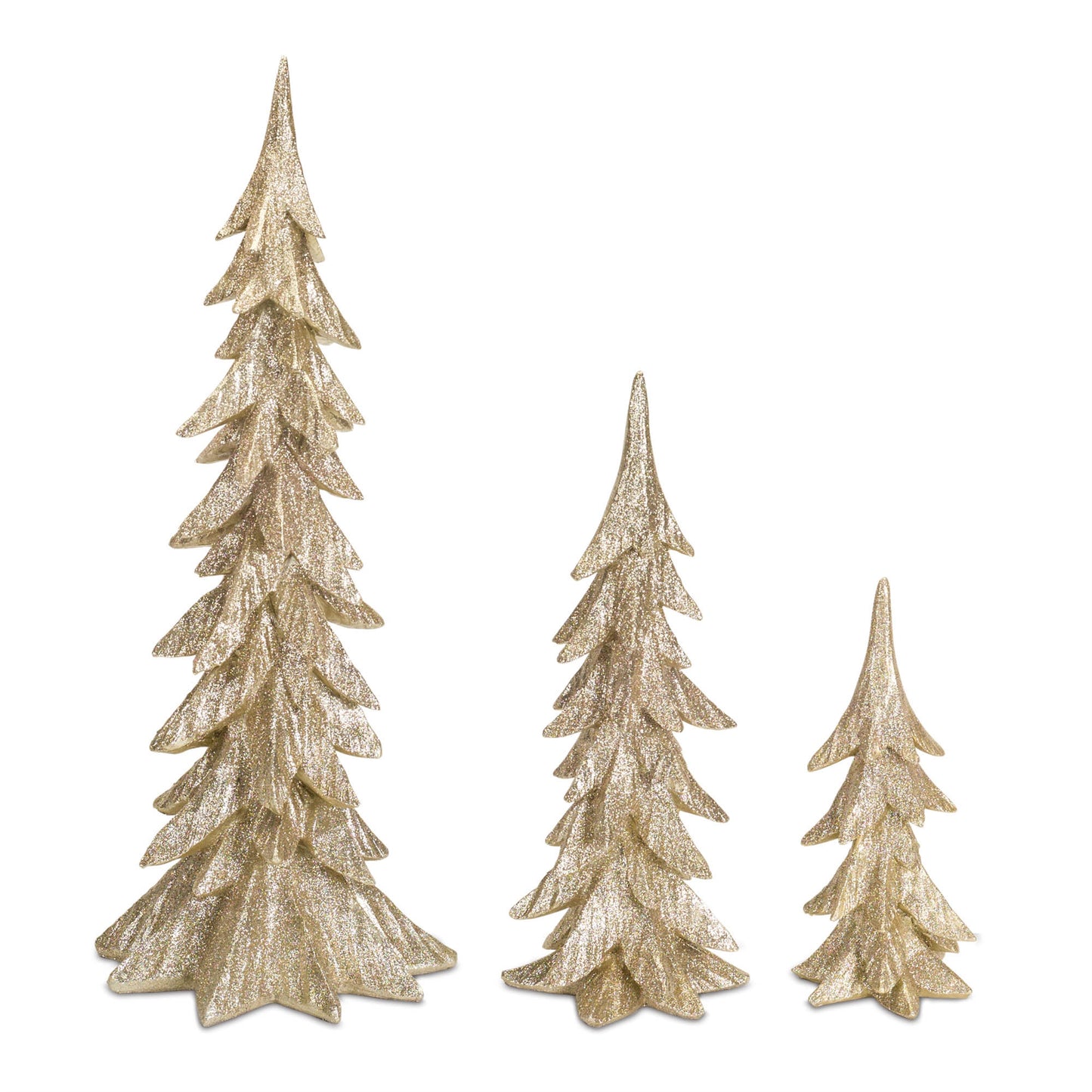 Gold Shimmer Tabletop Holiday Tree (Set of 3)
