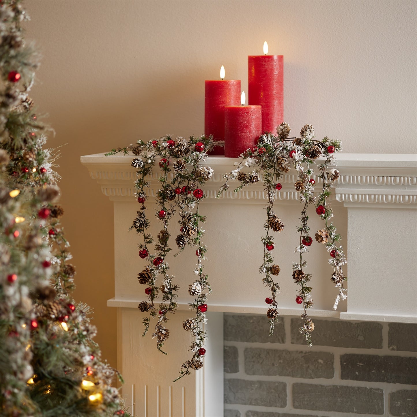 Hanging Pine and Bell Spray (Set of 12)