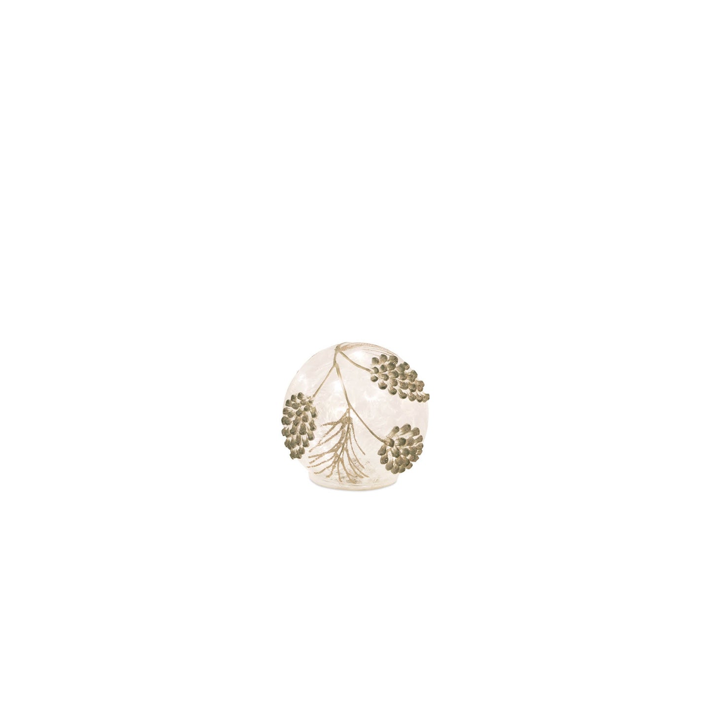 LED Frosted Gold Pinecone Orb (Set of 3)