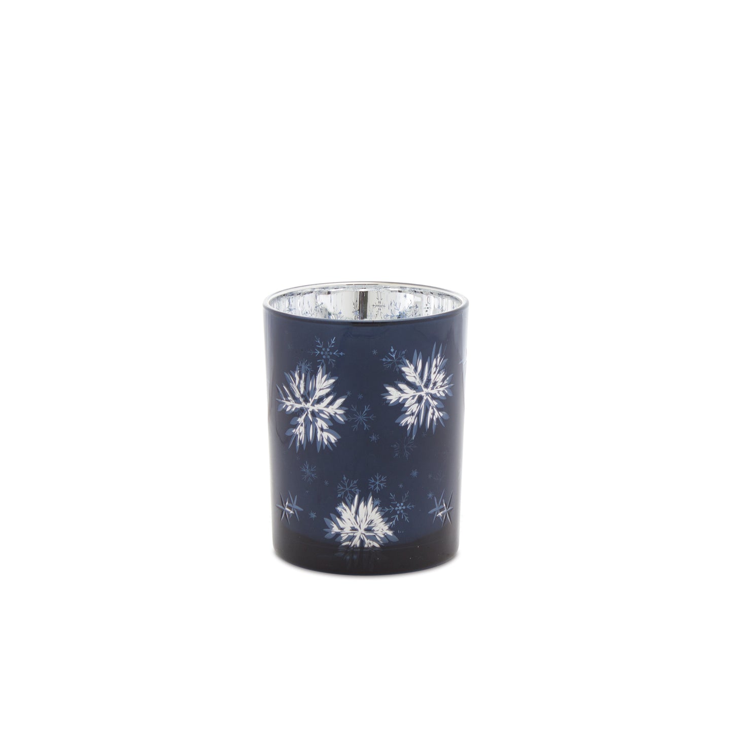 Frosted Votive Candle Holder with Snowflake Design (Set of 2)