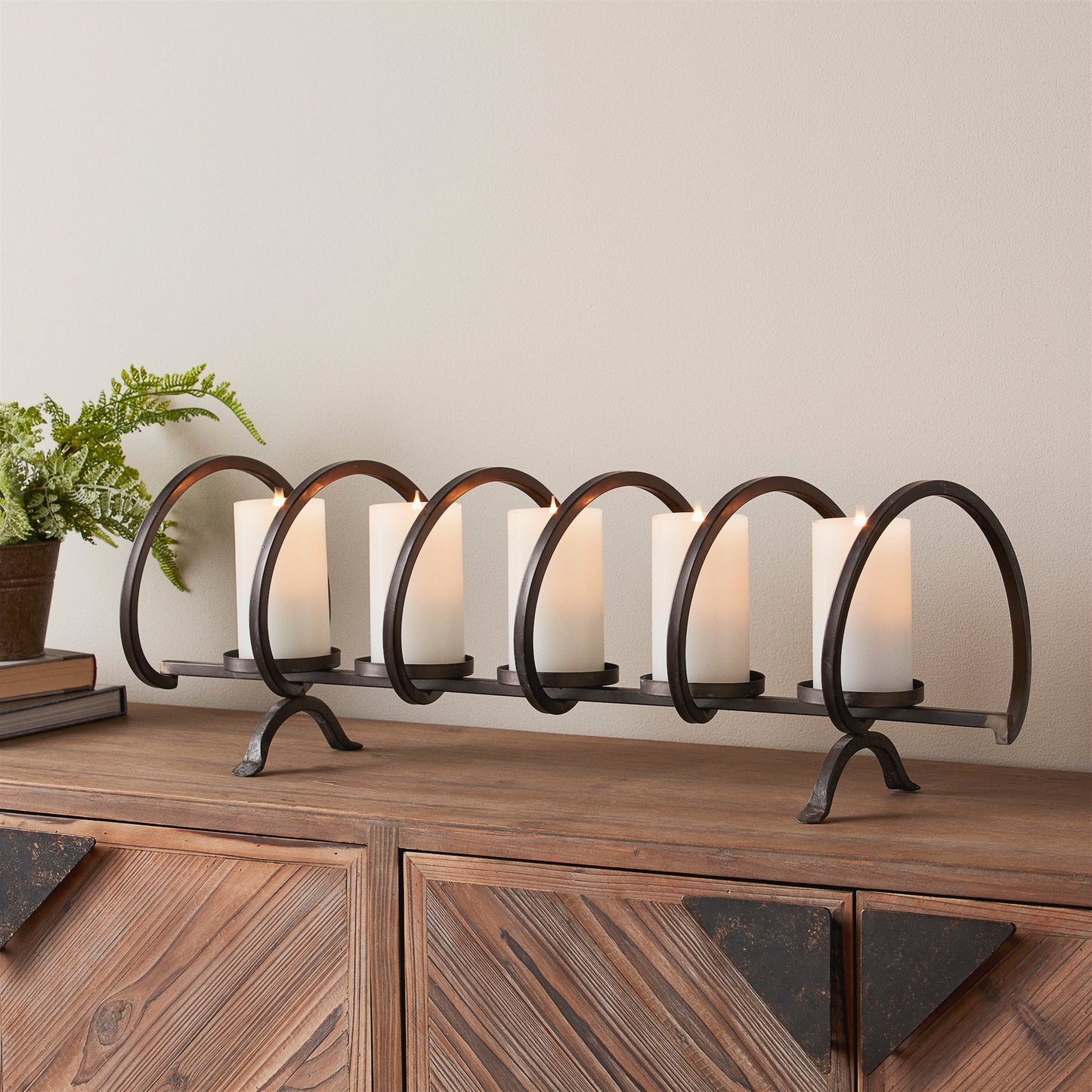 Modern Metal Sprial Candle Holder Centerpiece 31"L