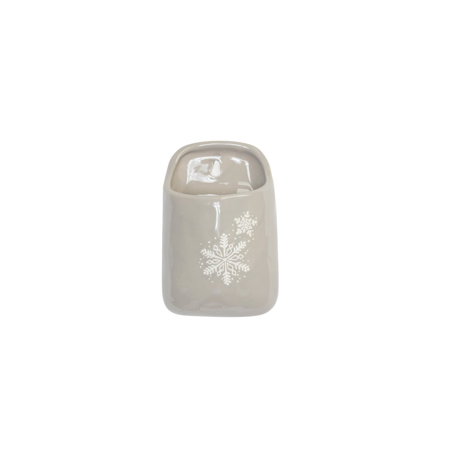 Stoneware Wall Pocket with Snowflake Design (Set of 2)