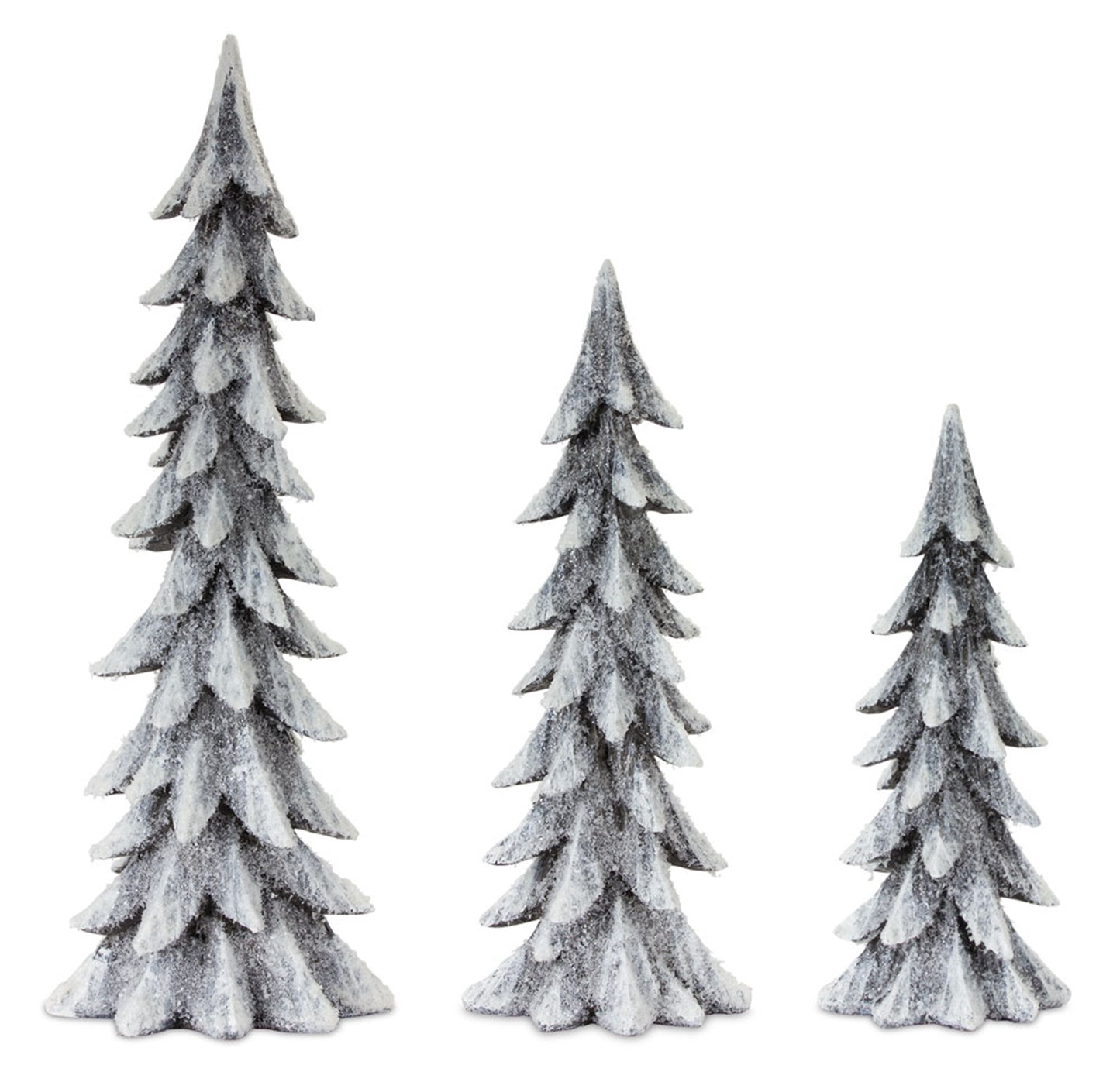Carved Design Pine Tree Decor (Set of 3)