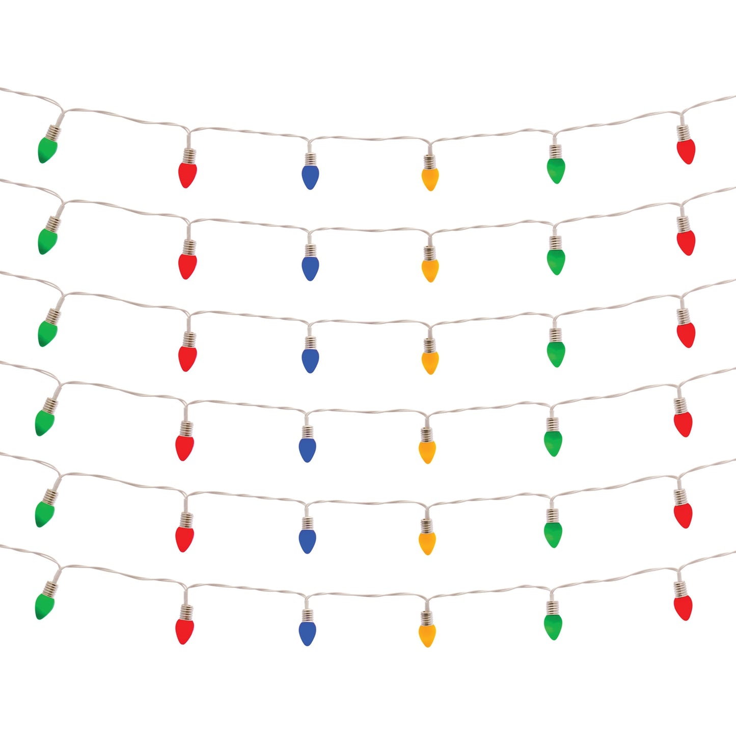 LED Lighted Strand with Classic Bulb Design (Set of 6 Strands)