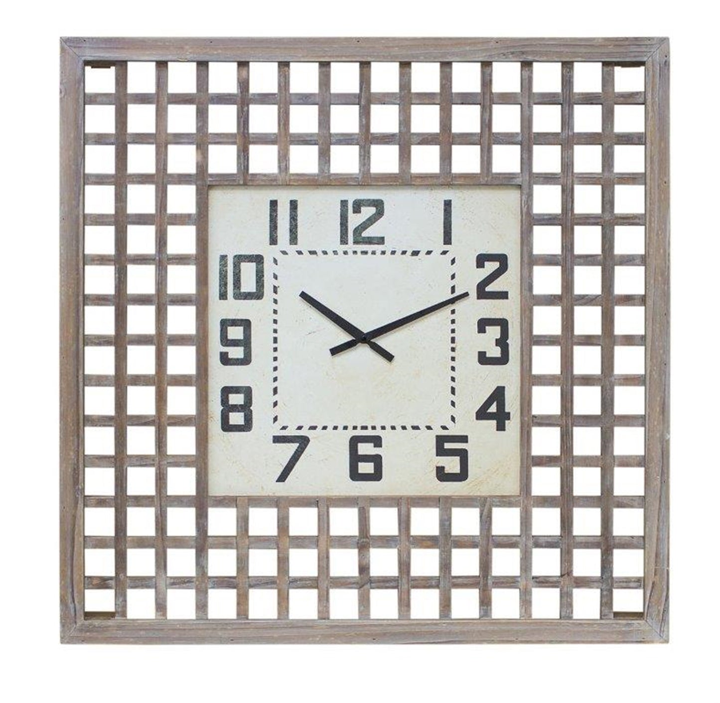 Lattice Wood Wall Clock 29.5"SQ