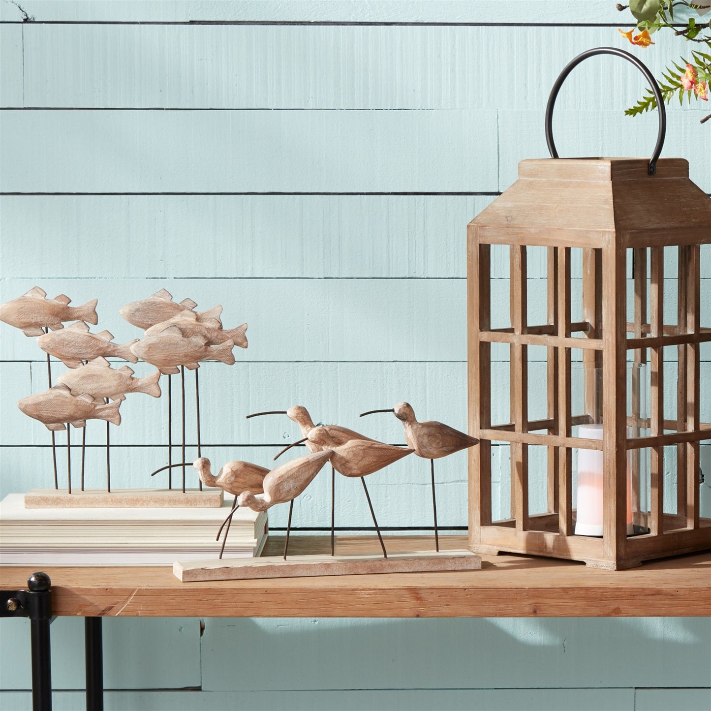 Wooden Sea Bird Sculpture 13"L