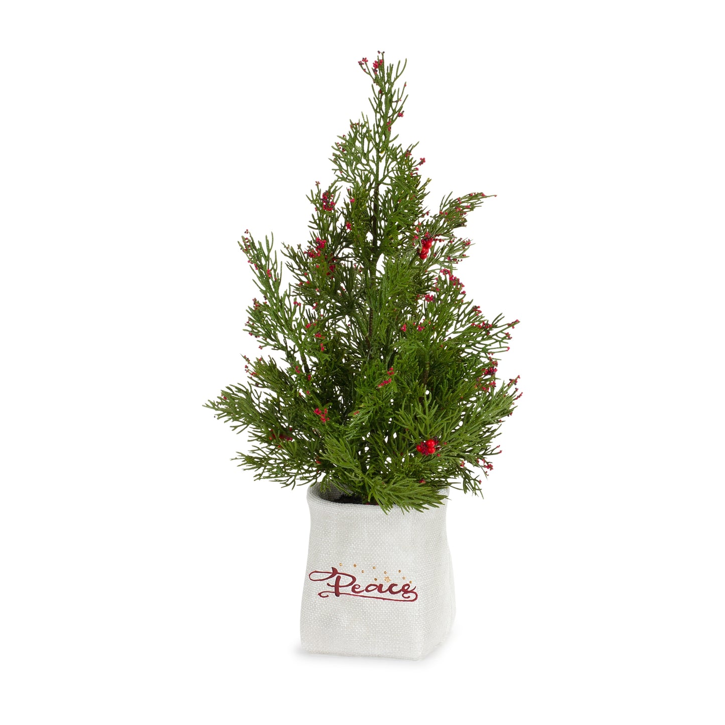 Mini Pine Tree with Berries in Ceramic Pot (Set of 2)