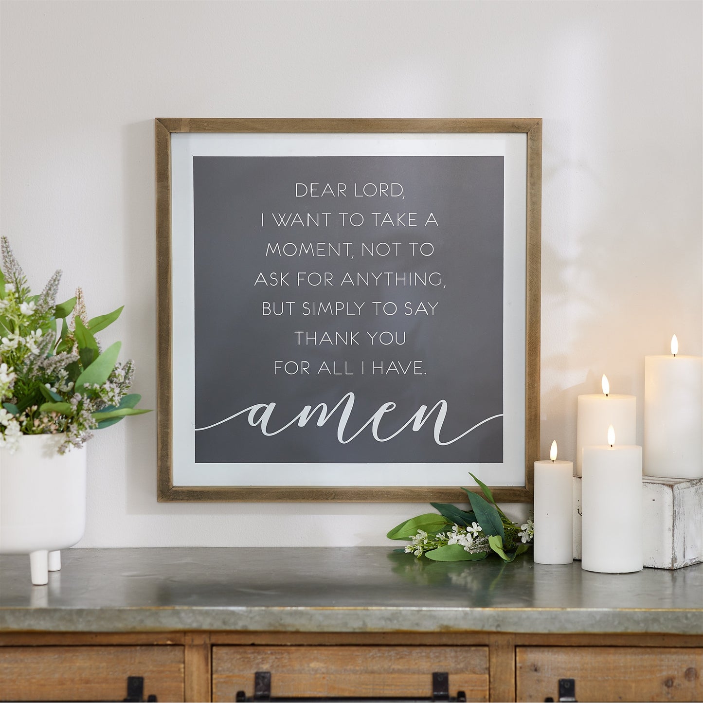 Wooden Thank You Prayer Plaque 19.75"SQ