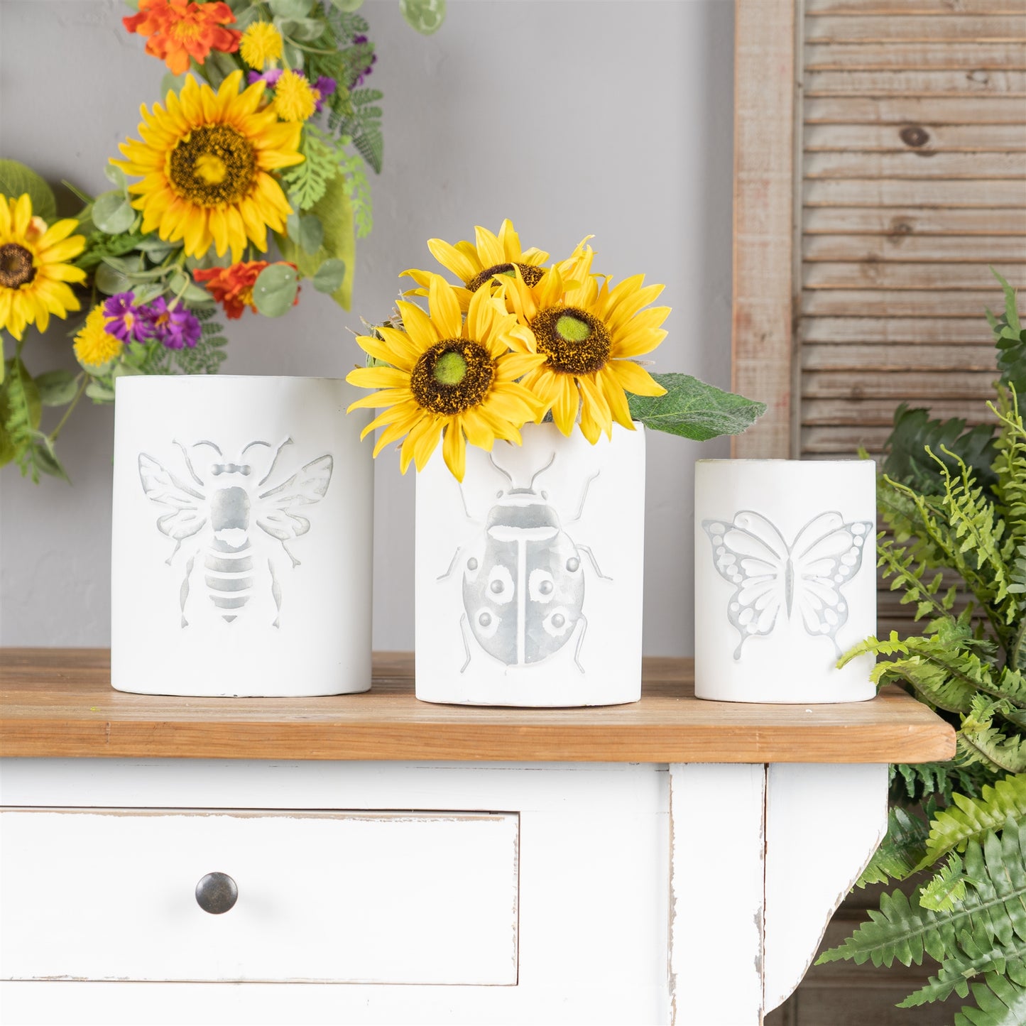 Brushed Metal Insect Pot (Set of 3)