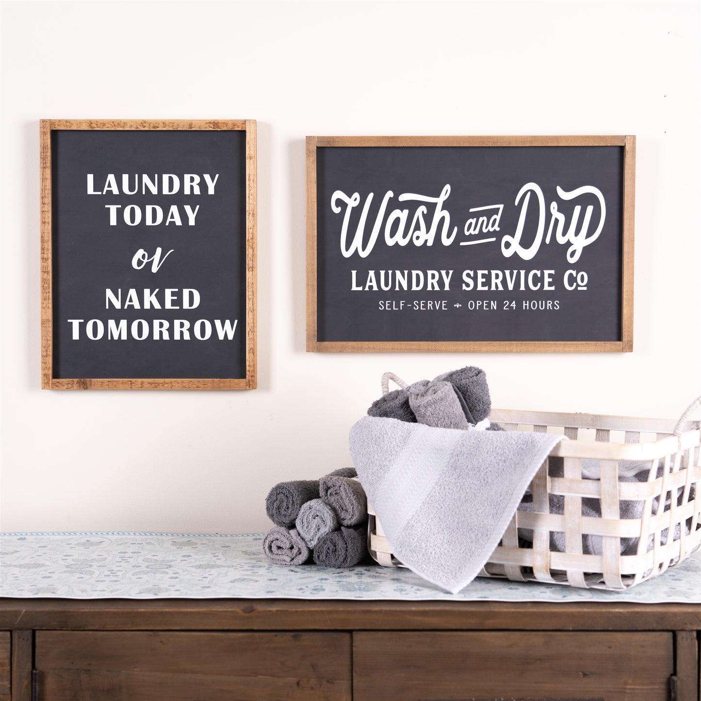 Wood Laundry Sentiment Sign 15"H