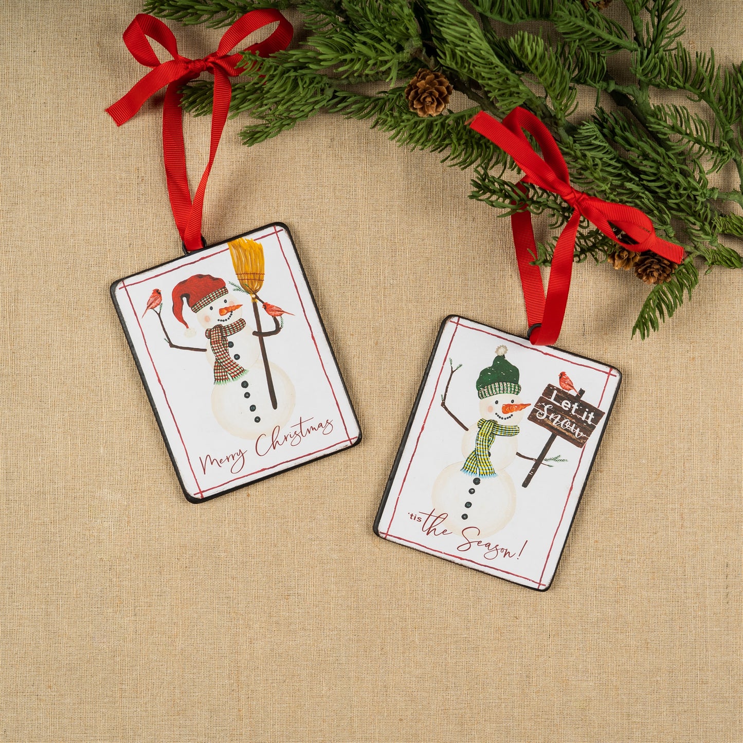 Snowman Sentiment Ornament (Set of 12)