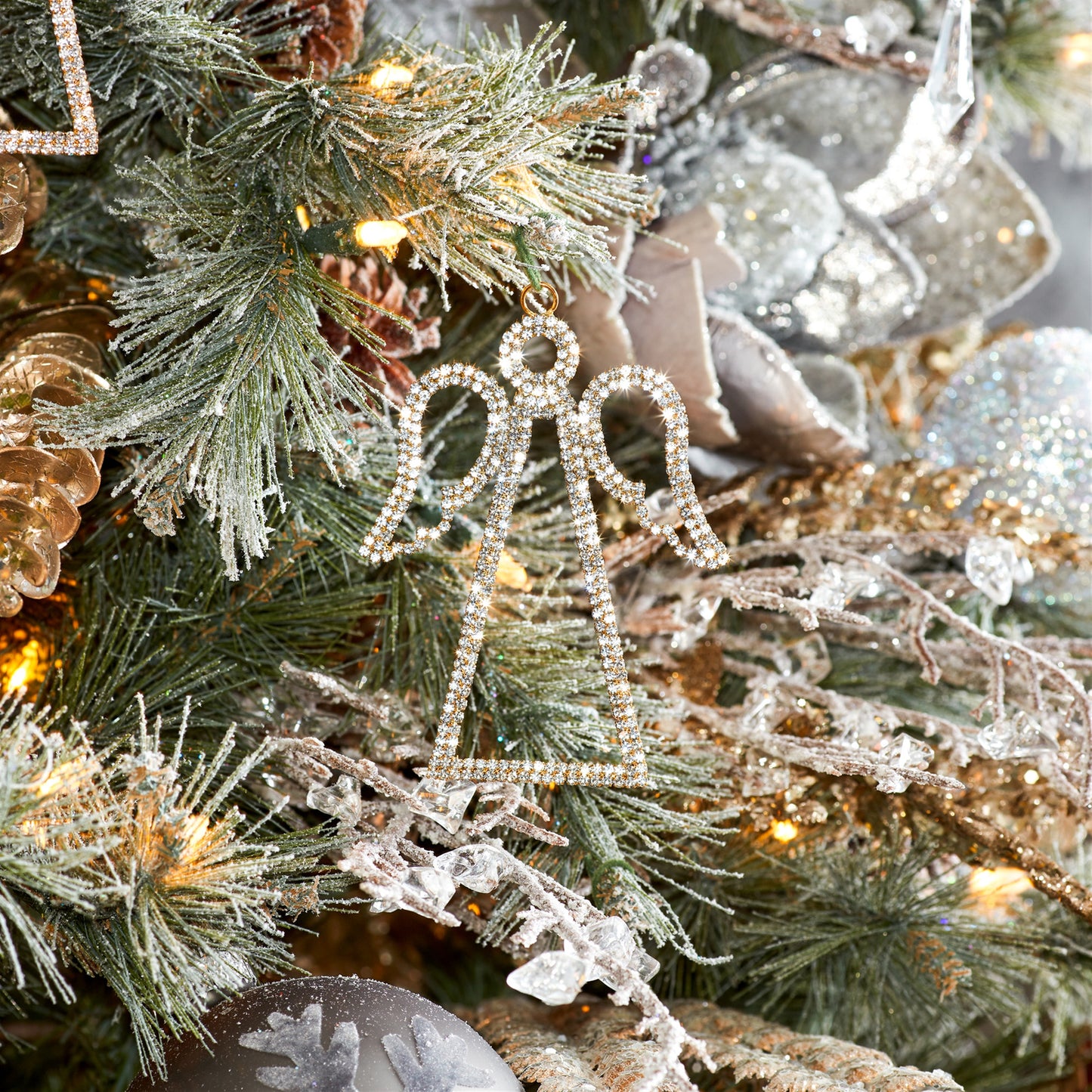 Jeweled Angel Outline Ornament (Set of 12)