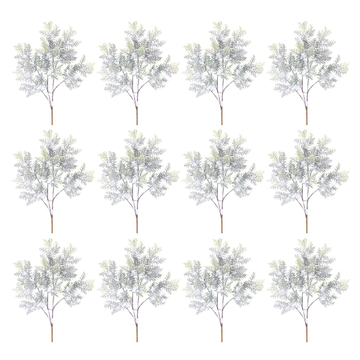 Flocked Cedar Branch (Set of 12)