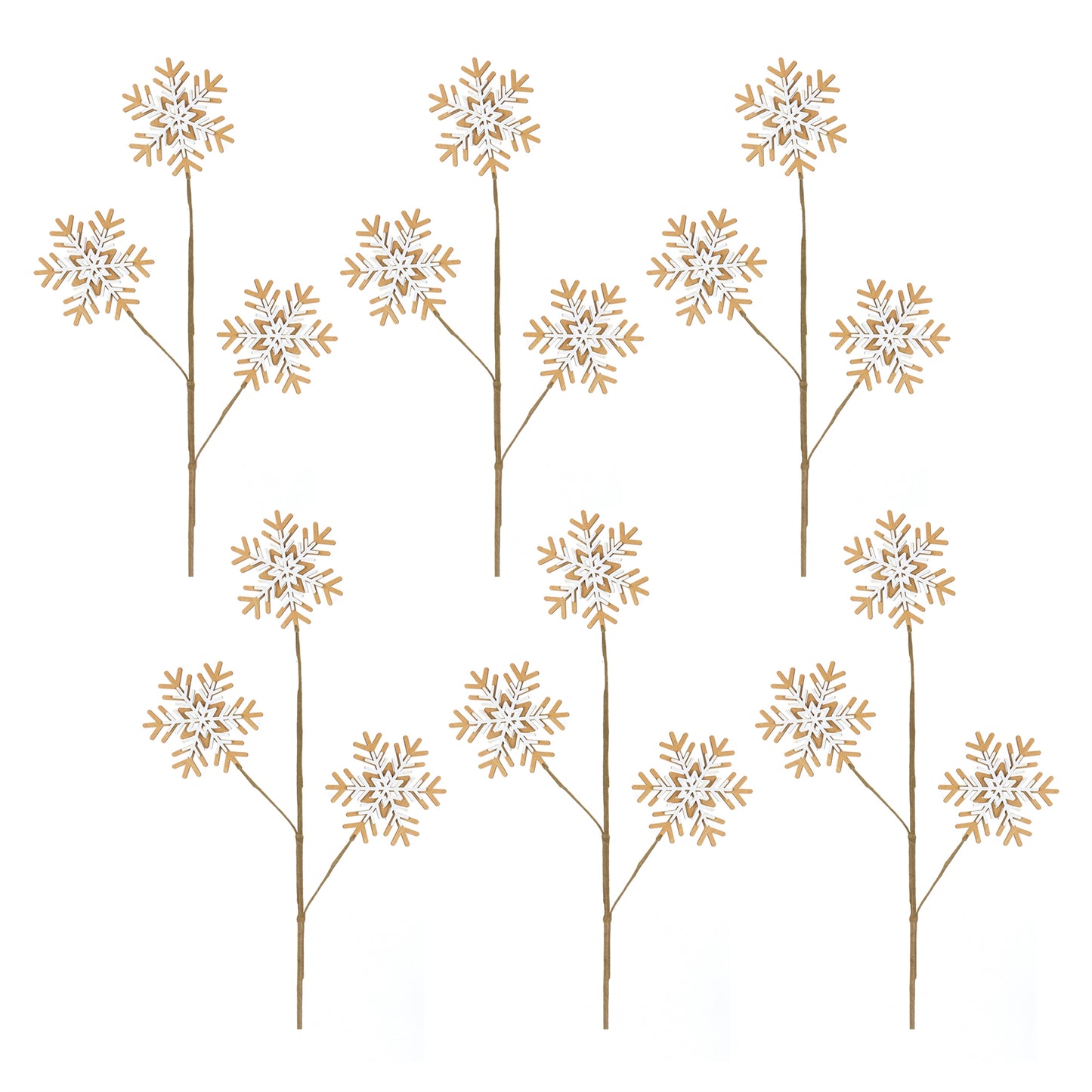 Wood Snowflake Spray (Set of 6)
