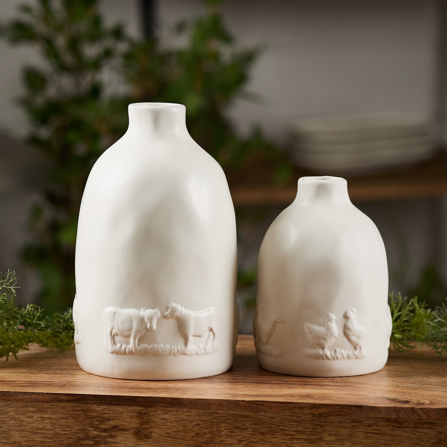 Ceramic Farm Animal Vase (Set of 2)