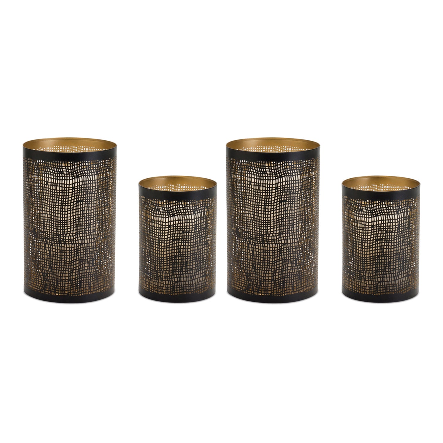Abstract Punched Metal Candle Holder (Set of 4)