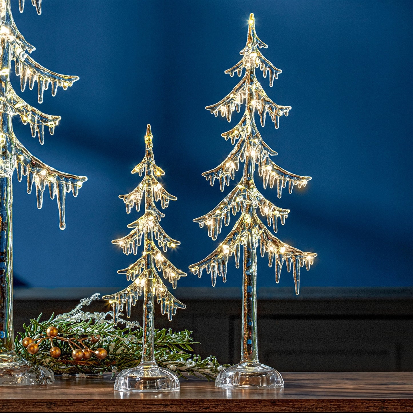 LED Acrylic Dripping Pine Tree (Set of 2)