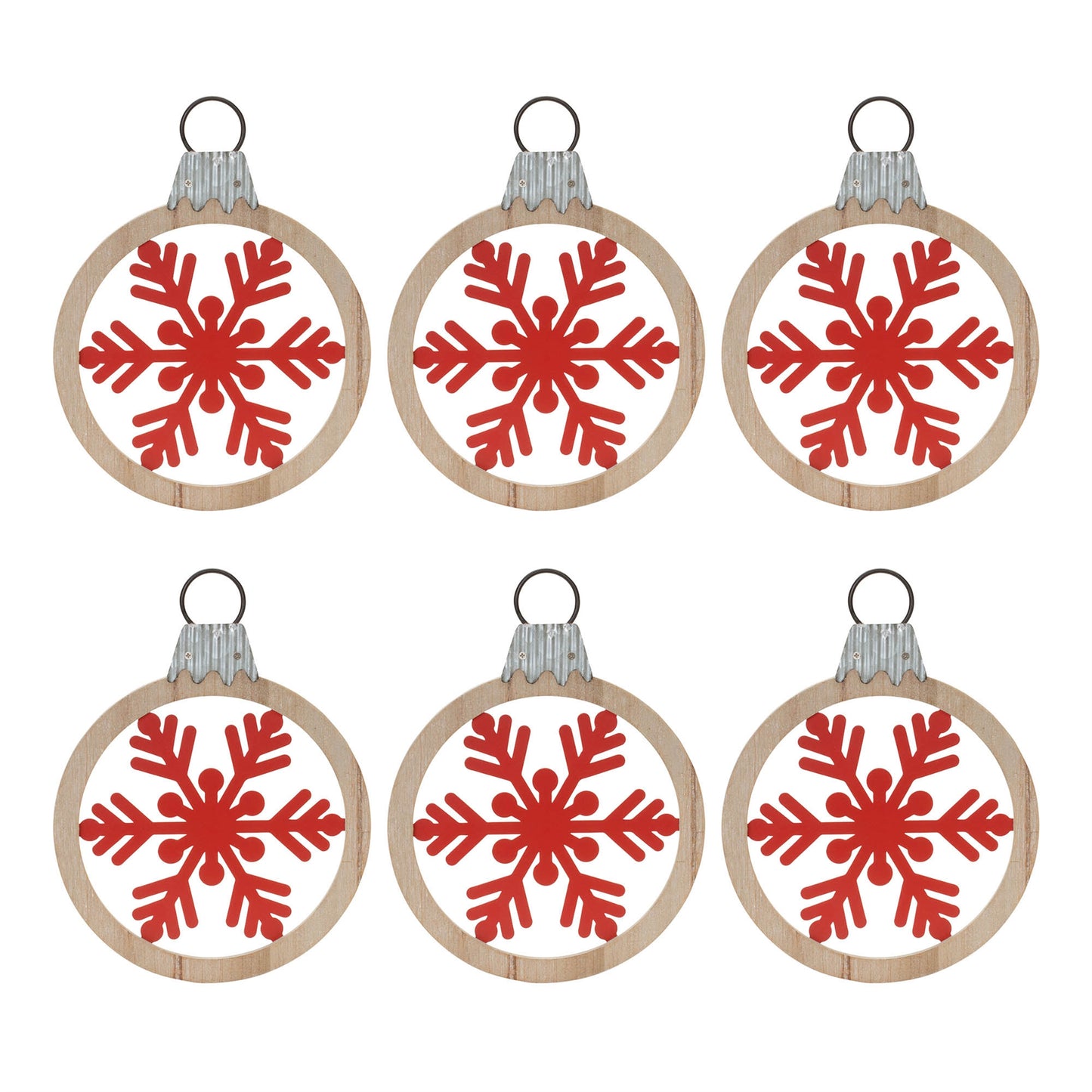 Metal Snowflake with Oranment Frame (Set of 6)
