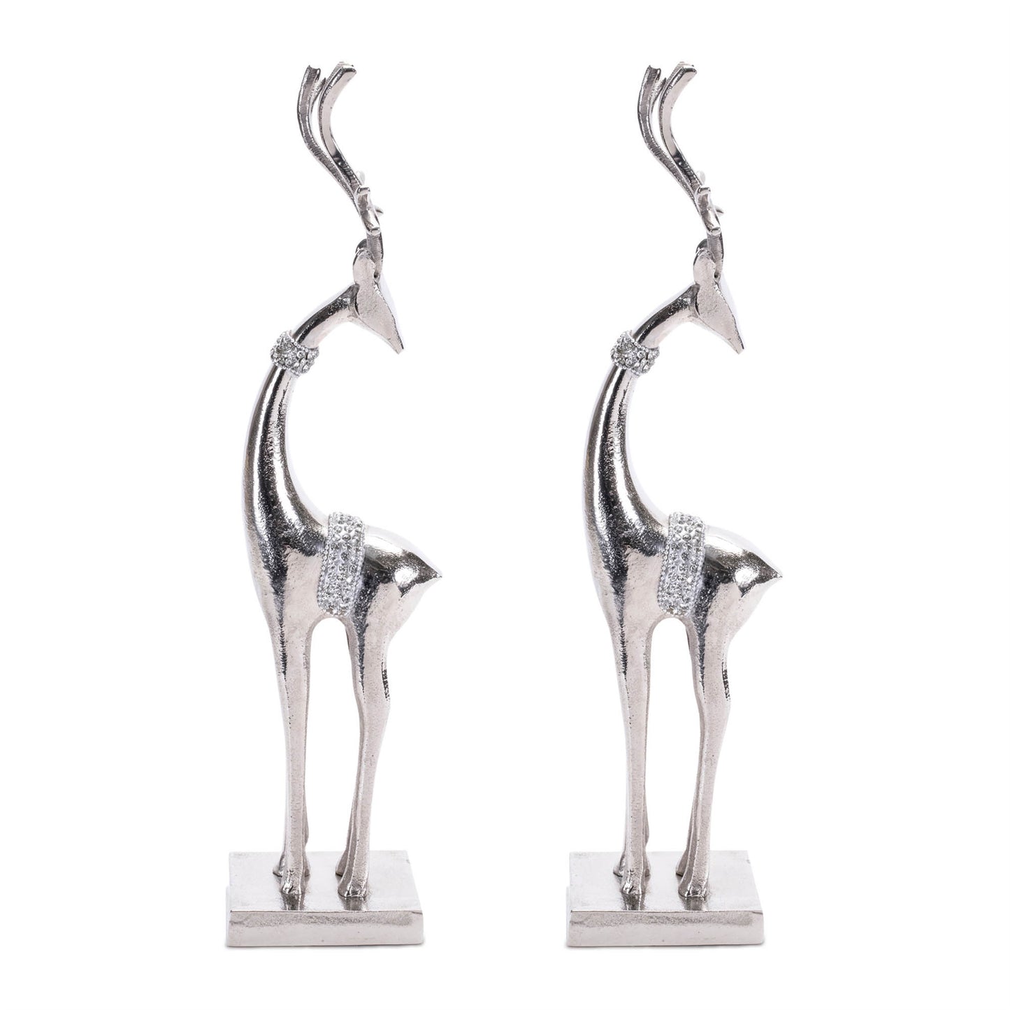Aluminum Metal Holiday Deer (Set of 2)