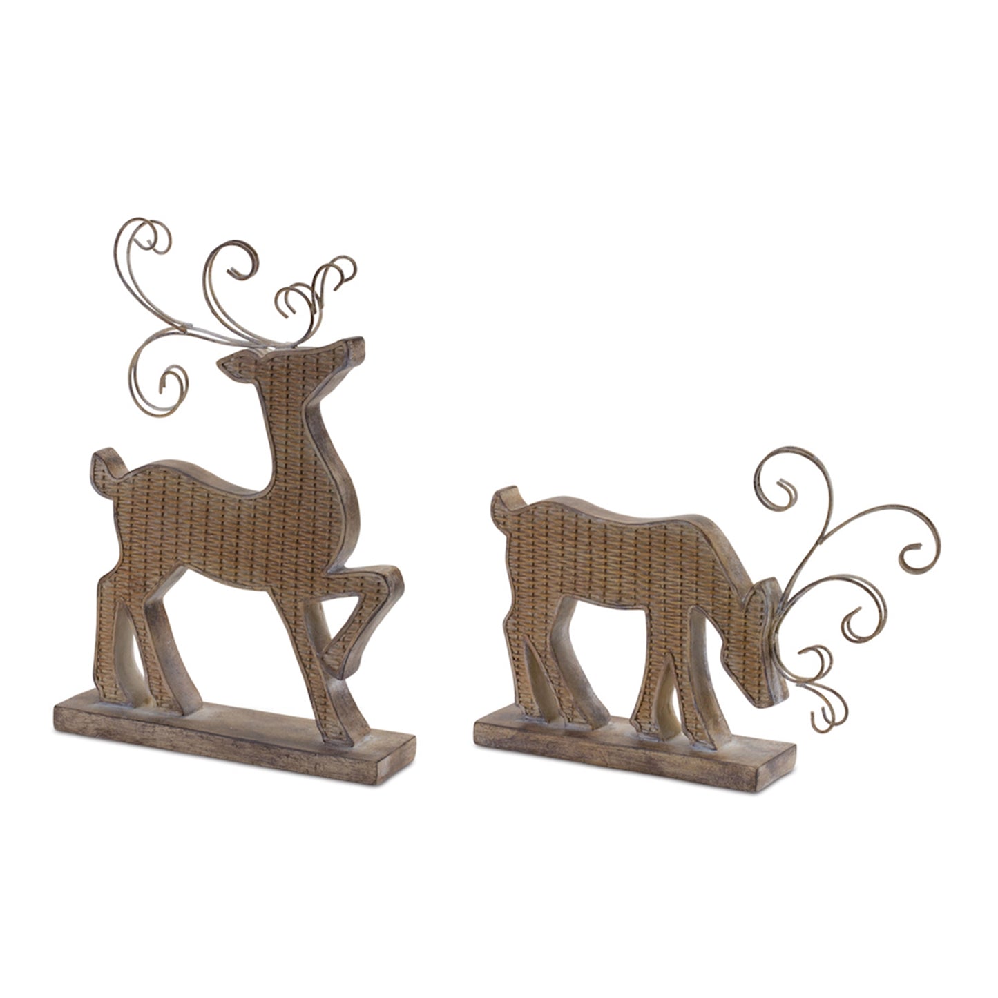 Wicker Design Deer Silhouette Decor (Set of 2)
