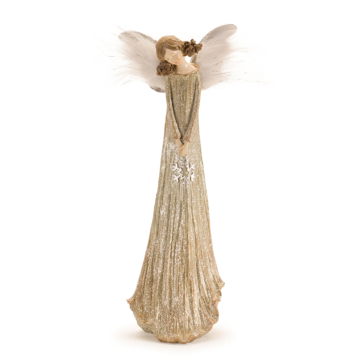 Glittered Angel with Feather Wings (Set of 2)