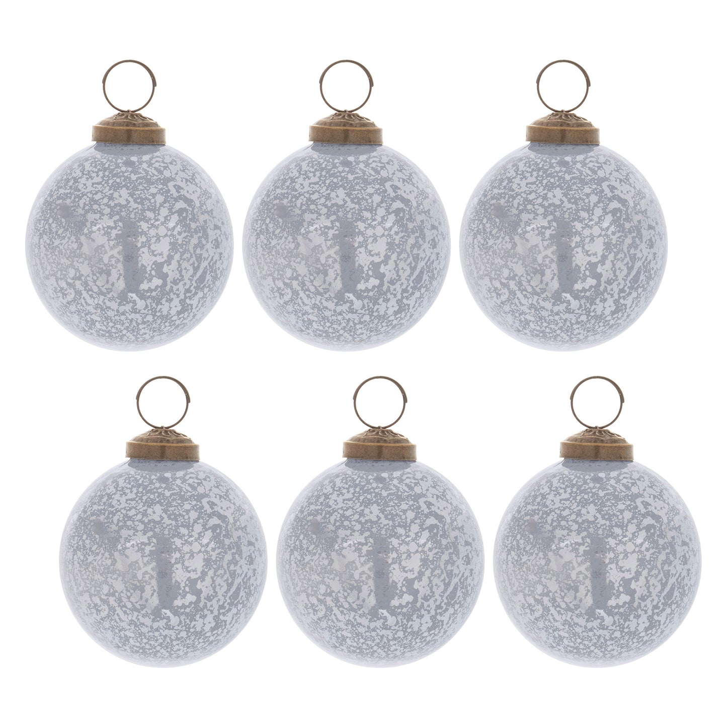 Slate Blue Soda Lime Glass Ball Ornament (Set of 6)