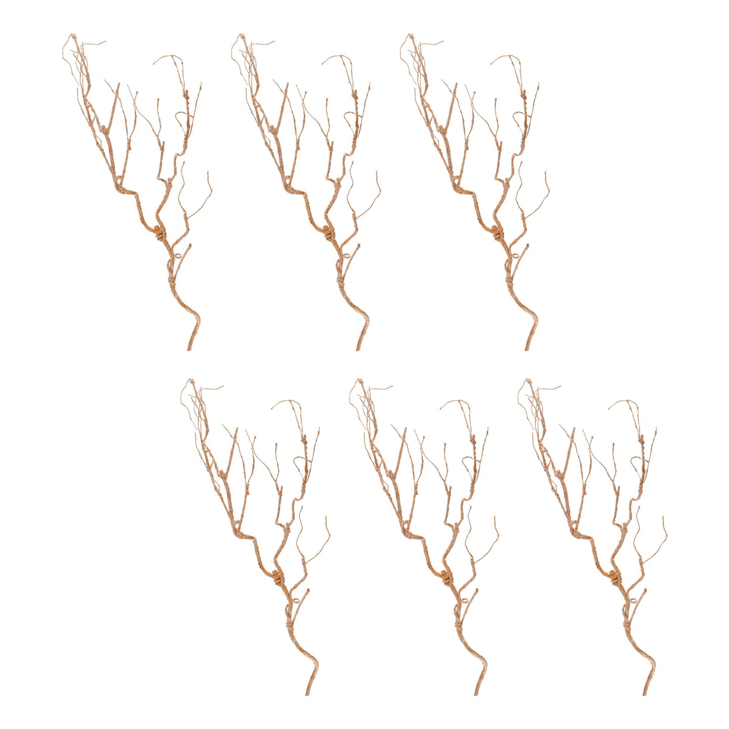 Glittered Bronze Twig Branch (Set of 6)