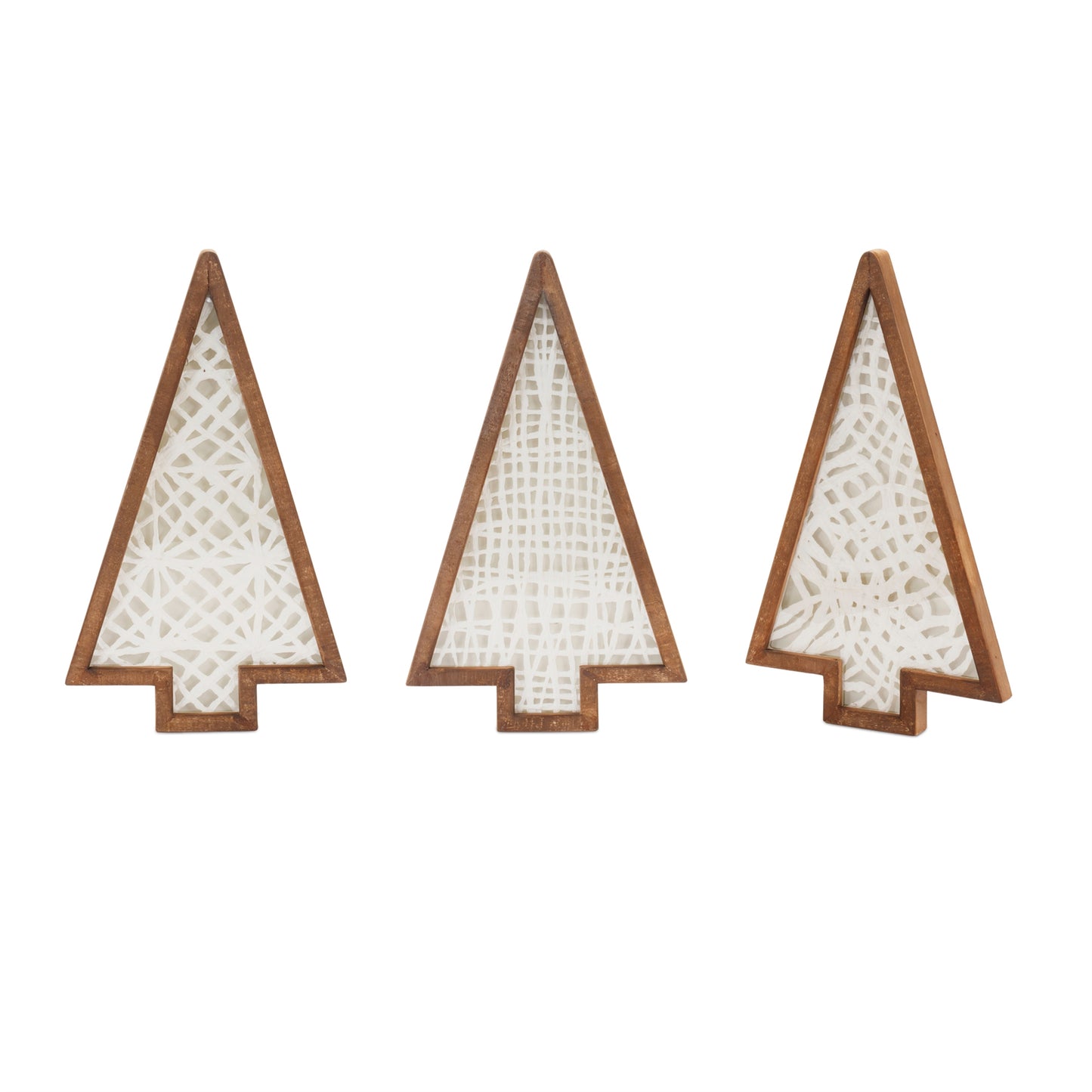 Framed Paper Mache Pine Tree (Set of 3)