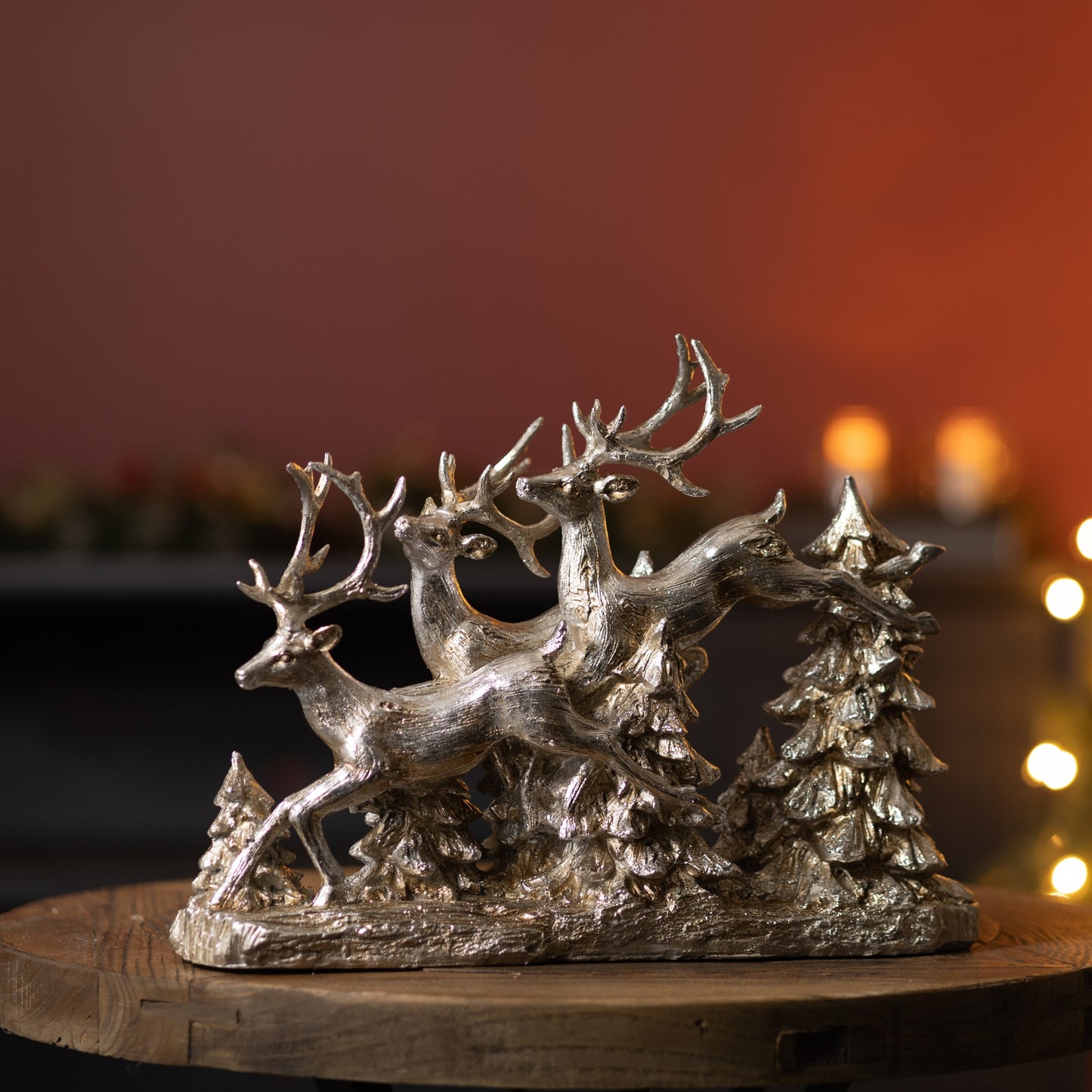 Woodland Deer and Trees Display 15.5"L