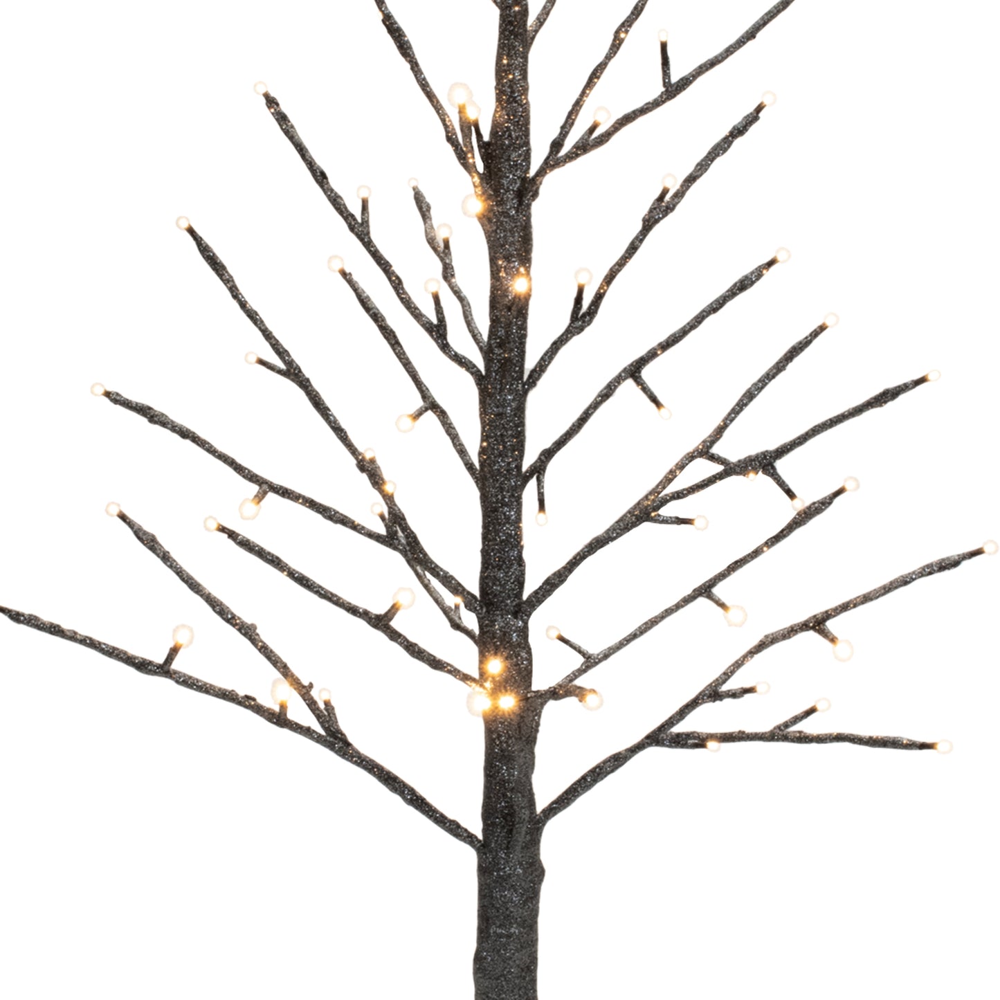 LED Black Glittered Twig Tree 36"H
