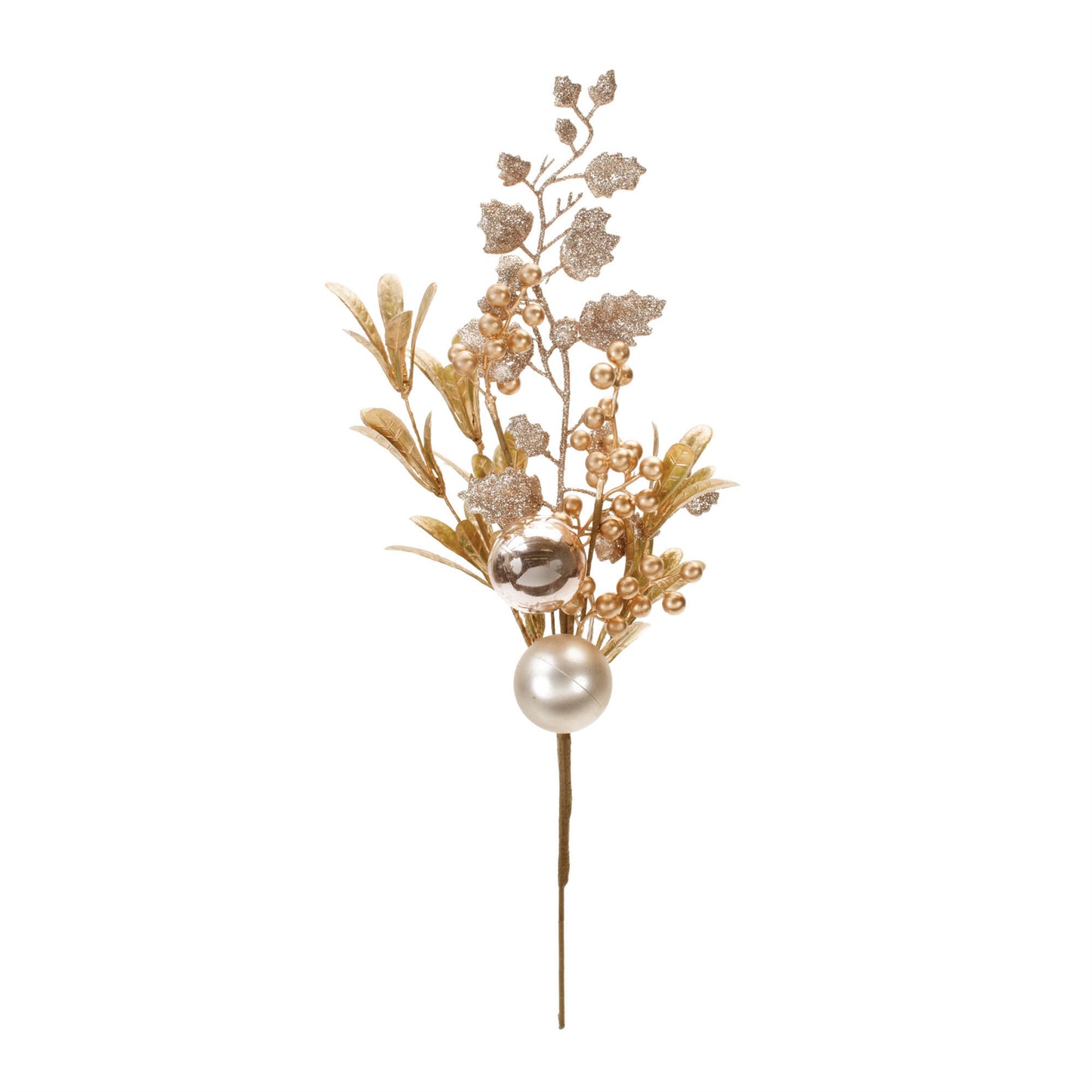 Glittered Berry and Ornament Spray – Set of 4