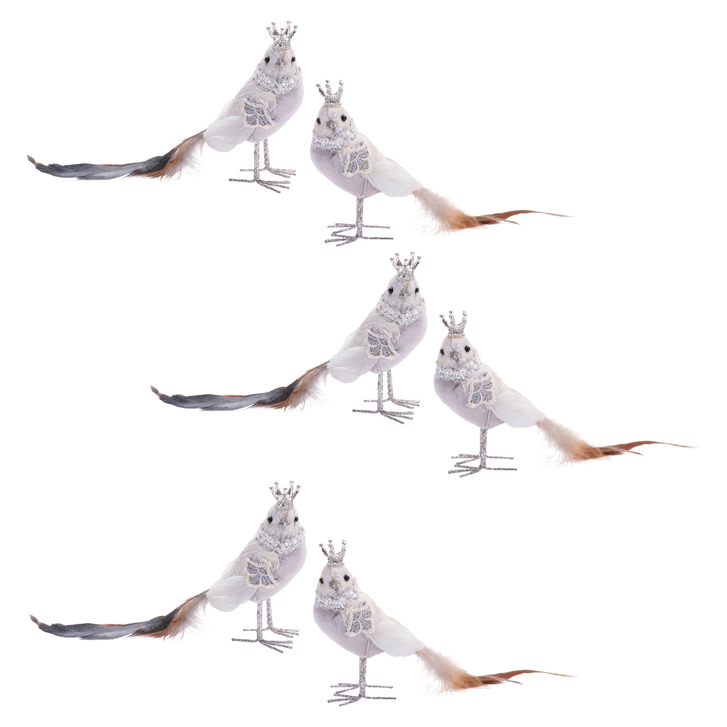 Jeweled Royal Bird Shelf Sitter (Set of 6)