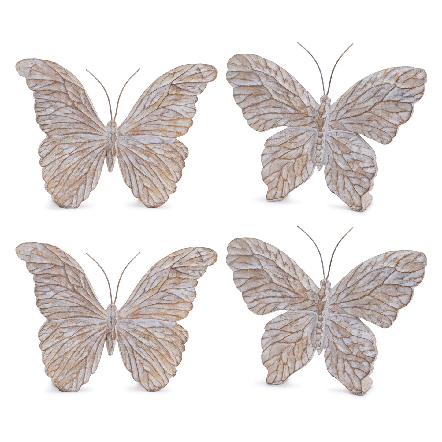 Carved Butterfly Shelf Sitter (Set of 4)