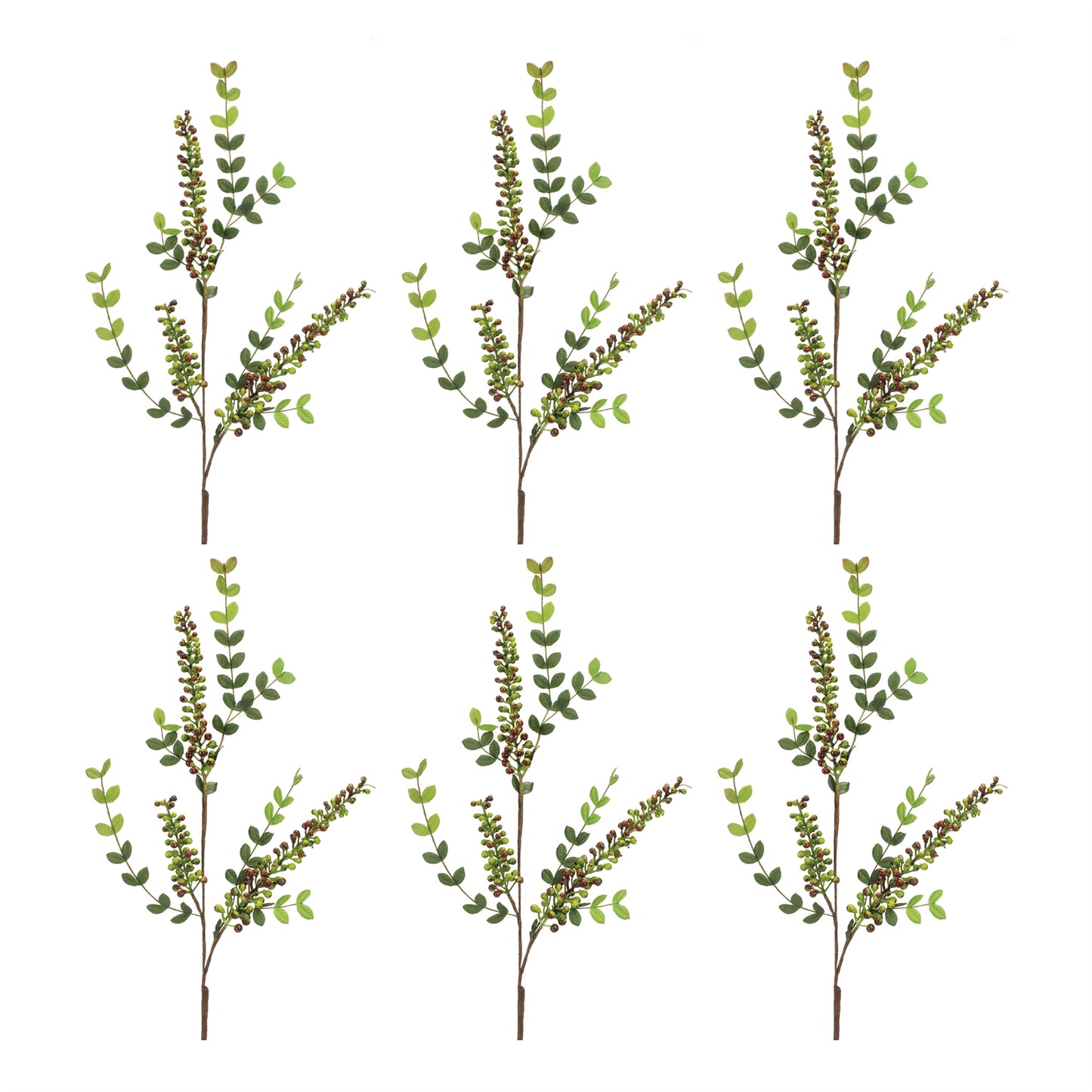 Variegated Red Berry Foliage Spray (Set of 6)