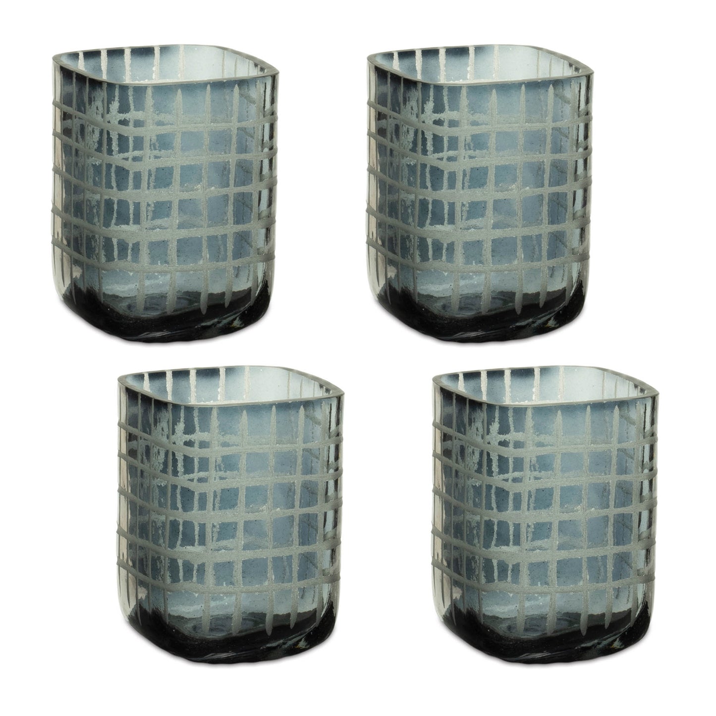 Etched Glass Candle Holder (Set of 4)