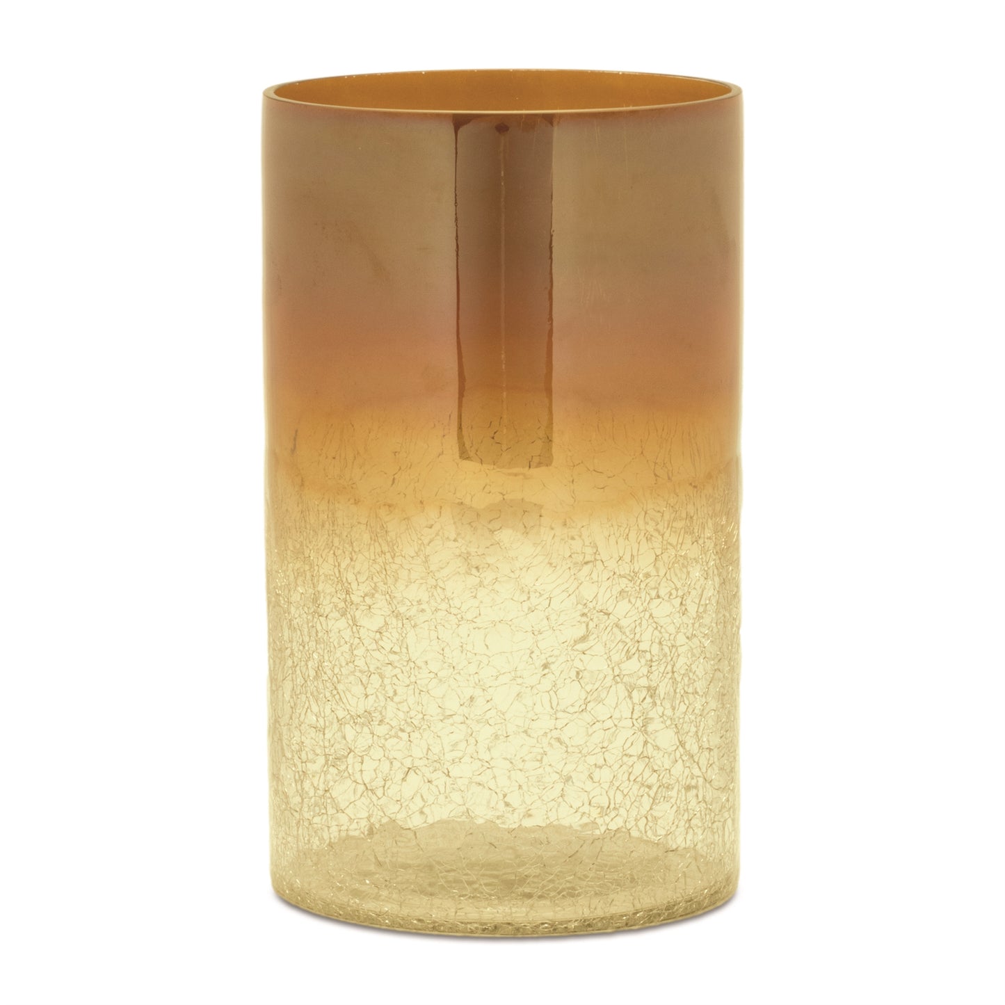 Gold Ombre Crackle Glass Vase (Set of 2)