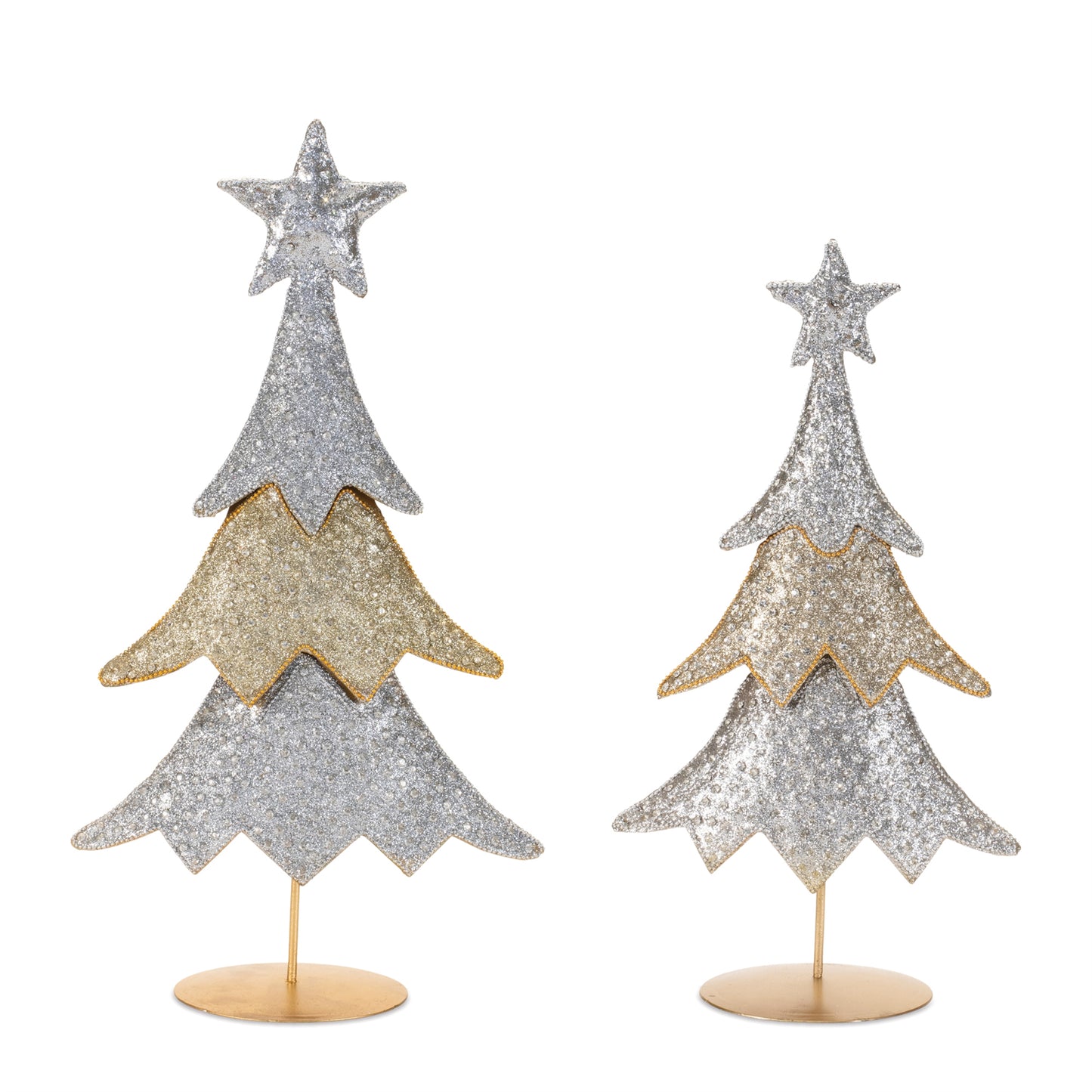 Jeweled Metal Christmas Tree (Set of 2)