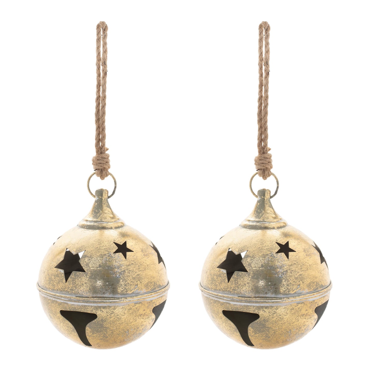 Distressed Metal Bell Ornament (Set of 2)