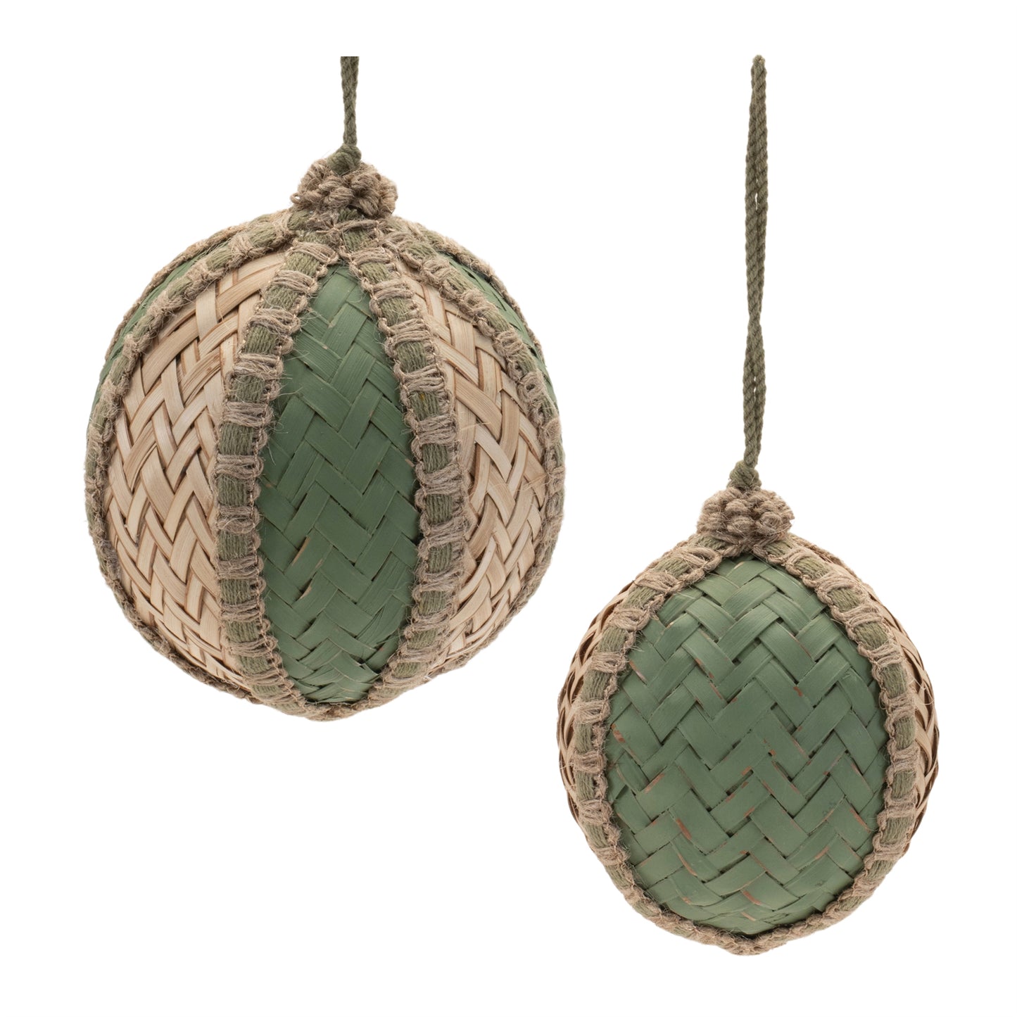 Woven Bamboo Ball Ornament (Set of 4)