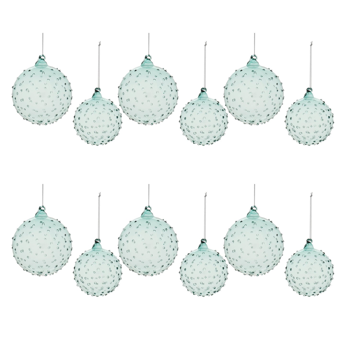 Hobnail Glass Ball Ornament (Set of 12)