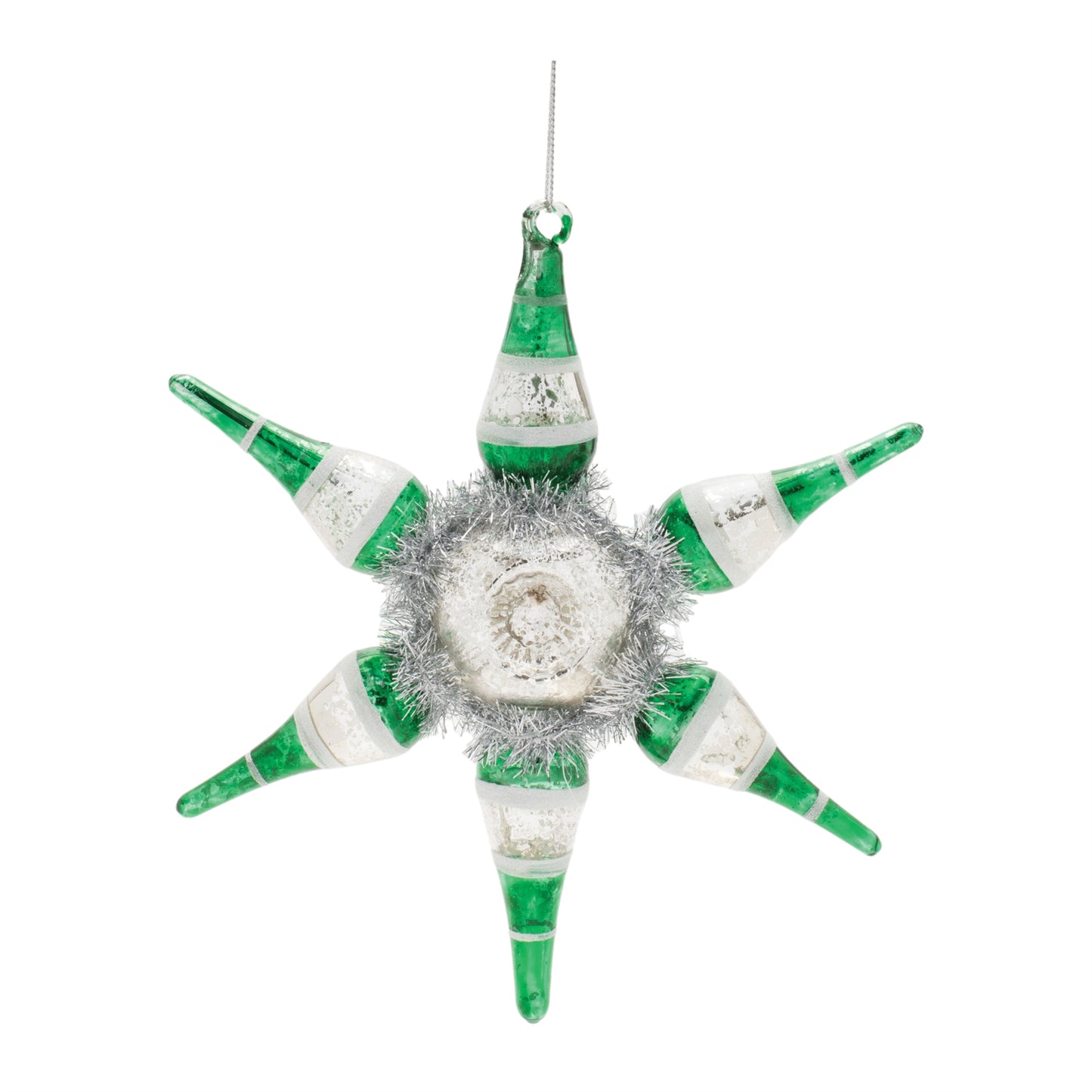 Vintage-Inspired Reflector Snowflake Ornaments – Set of 4