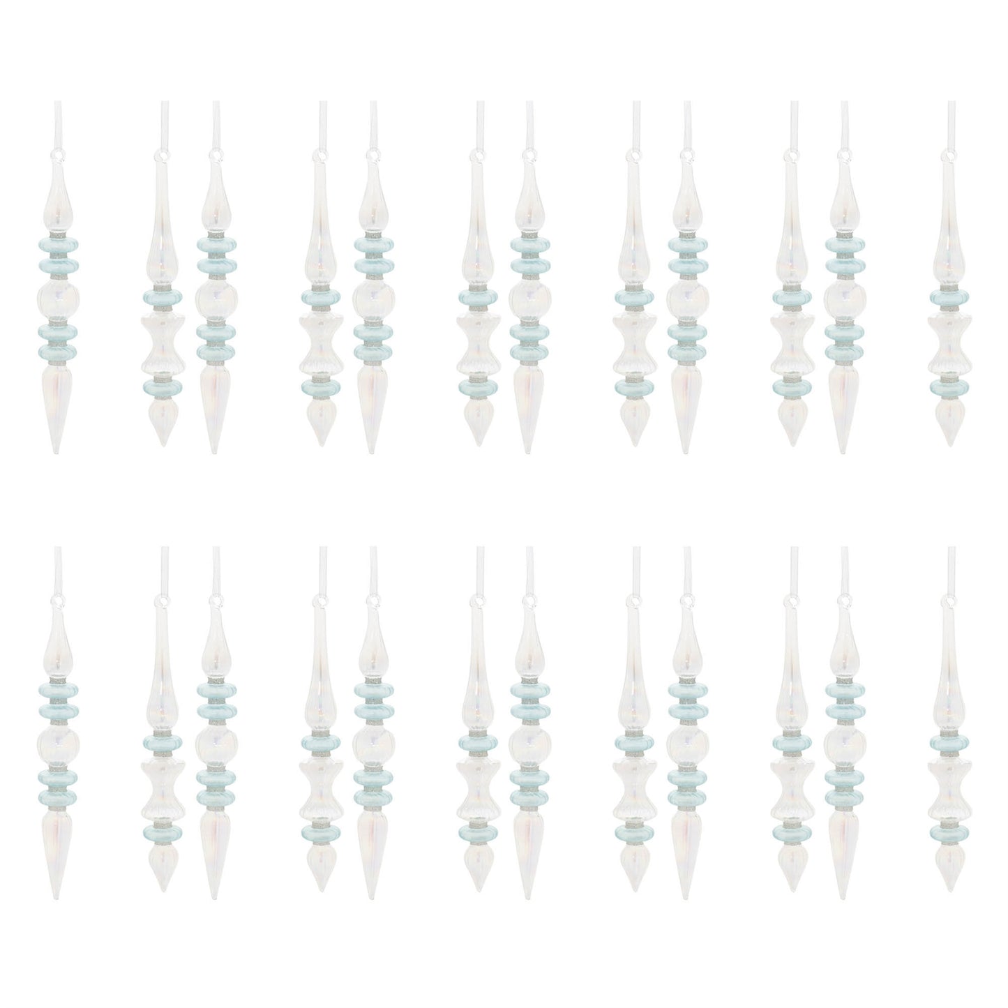 Iridescent Finial Drop Ornament (Set of 24)