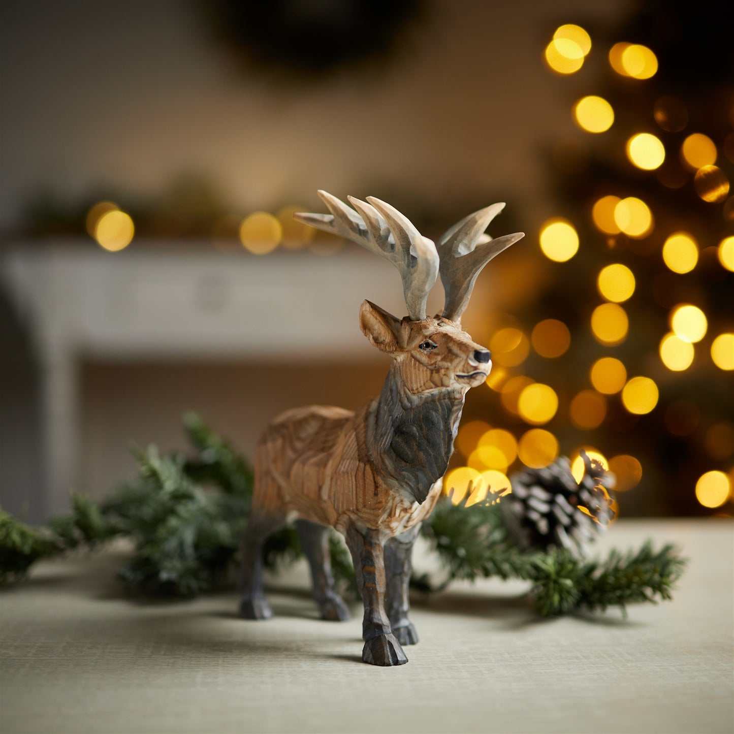 Wooden Deer Figurine