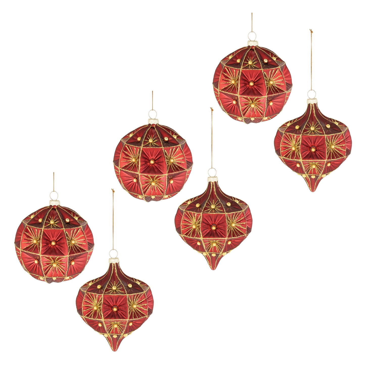 Beaded Glass Ornament (Set of 6)