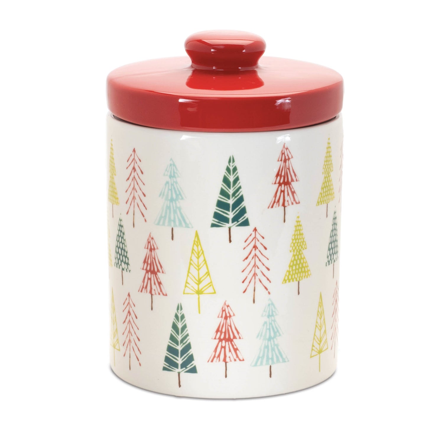 Ceramic Pine Tree Print Cookie Jar 10"H