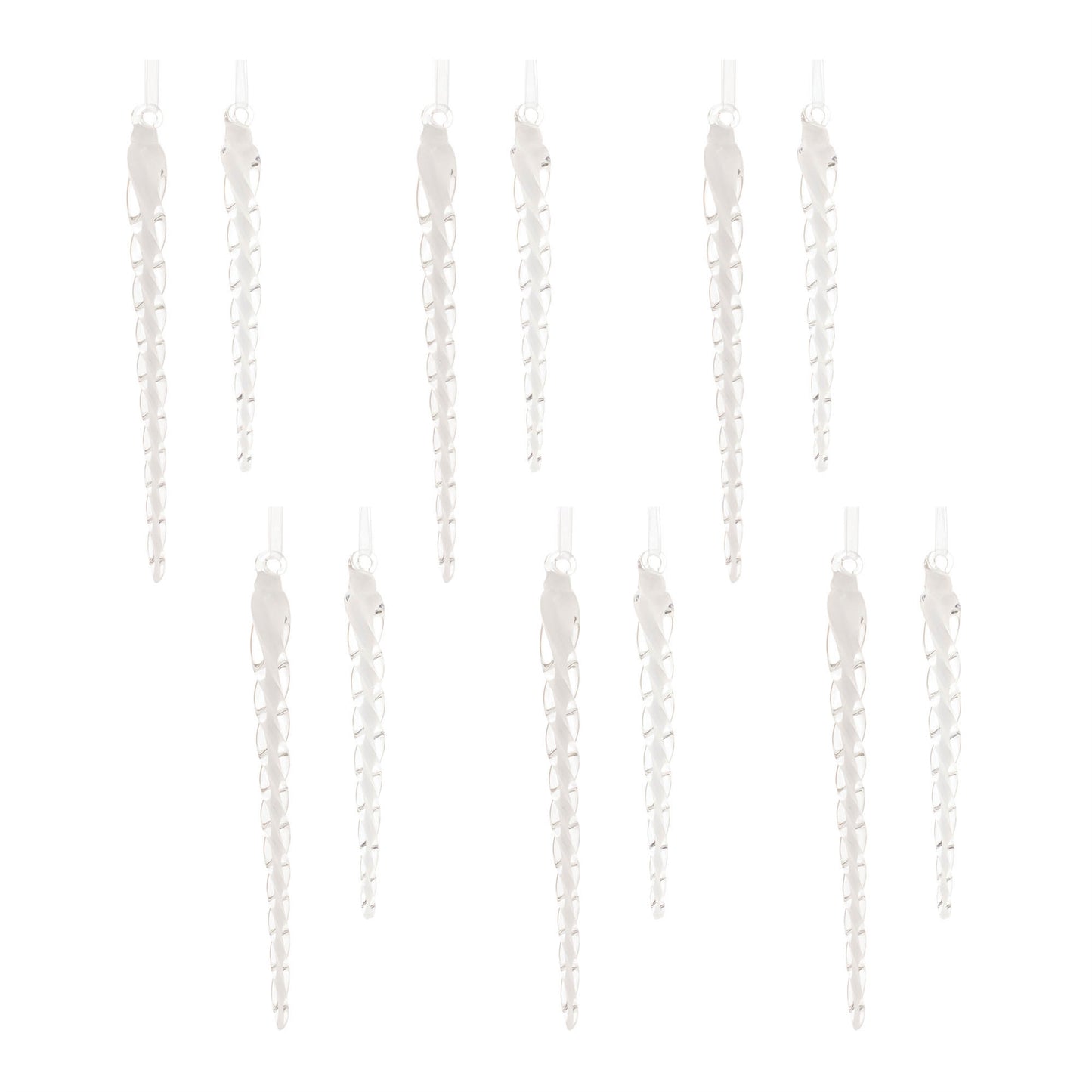 Swirled Glass Icicle Ornament (Set of 12)