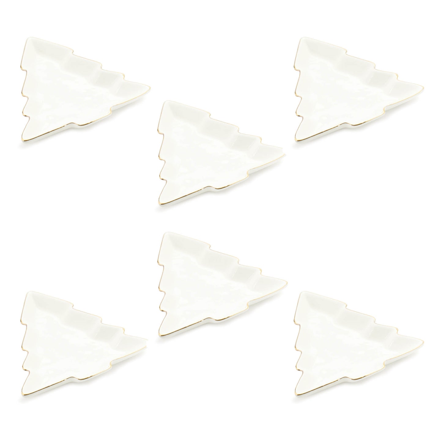 Ceramic Pine Tree Trinket Dish (Set of 6)